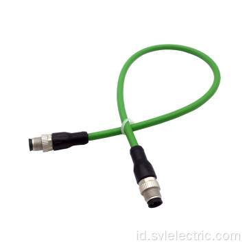 Lurus D-Code M12 ke M12 Kabel Profinet Profinet